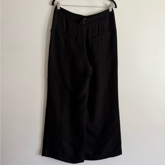 Ulla Johnson Black Wide Leg Pleated Trousers - Picture 4 of 7